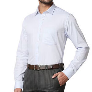 MICHAEL KORS men’s dress shirt slim fit non-iron button up purple white 16 neck